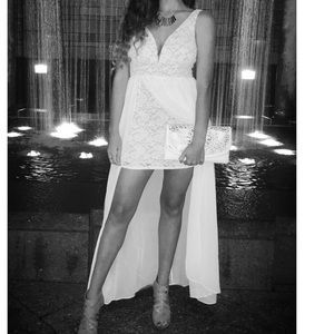 Lulu’s Large high slit white Maxi dress